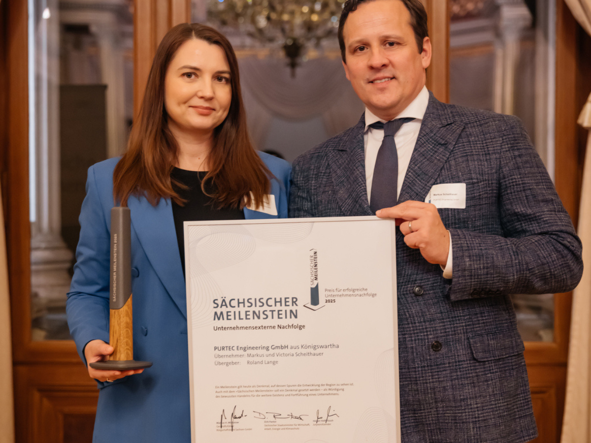 Sächsischer Meilenstein 2025 - Preisträger - PURTEC Engineering - unternehmensexterne Nachfolge