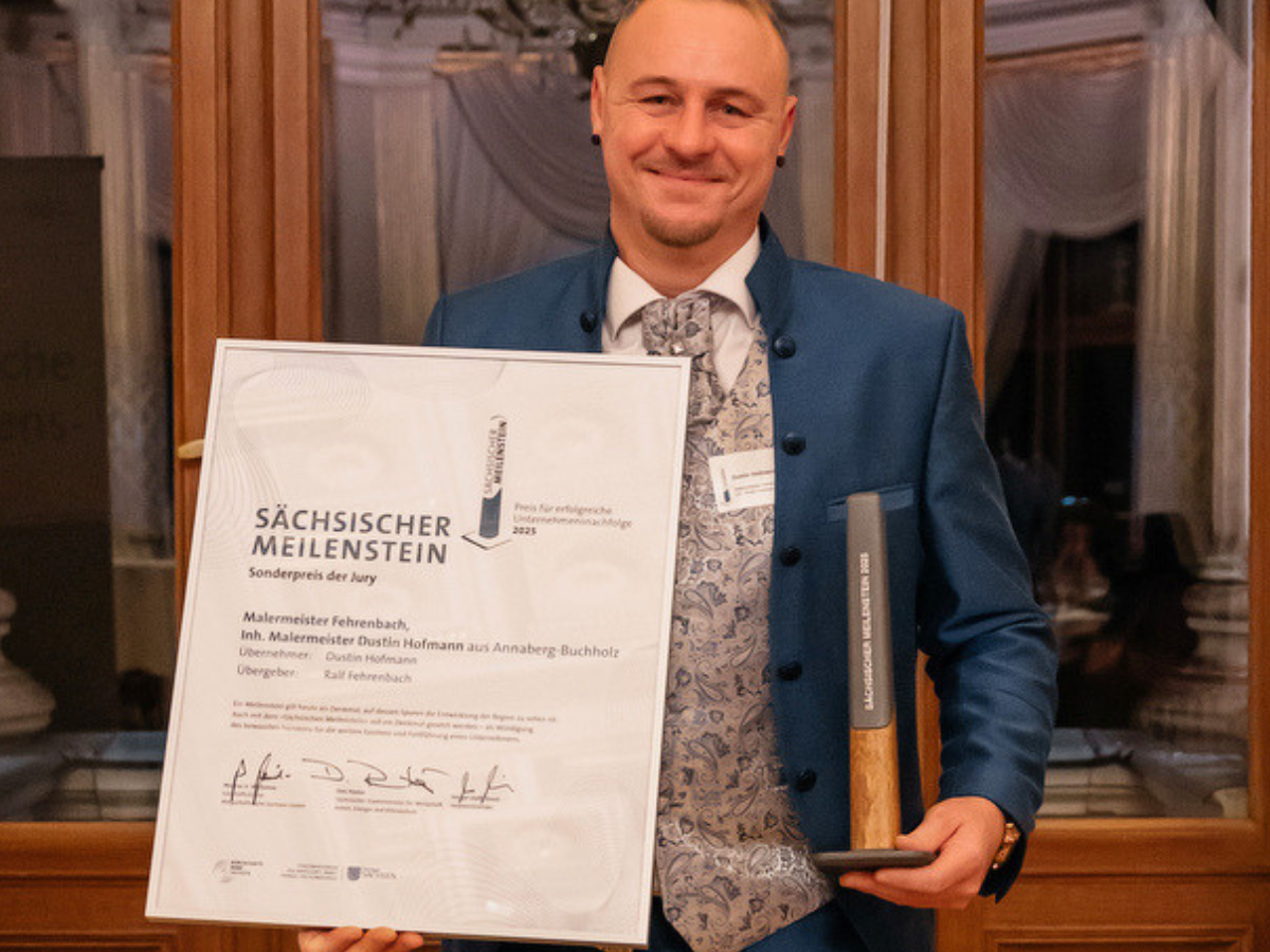 Sächsischer Meilenstein 2025 - Preisträger - Malermeistewr Dustin Hofmann - Sonderpreis der Jury